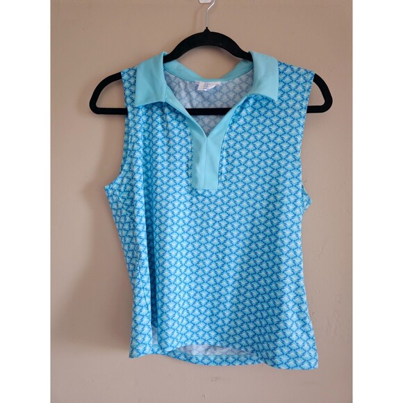 Sigrid Olsen Tops - Sigrid Olsen Shirt Medium blue/teal Tank Golf Tennis Pickleball